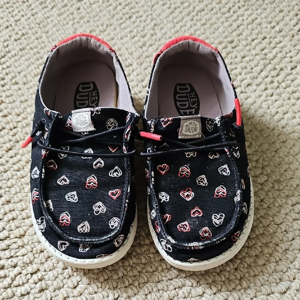Hey Dude Black and Red Moccasin Shoes